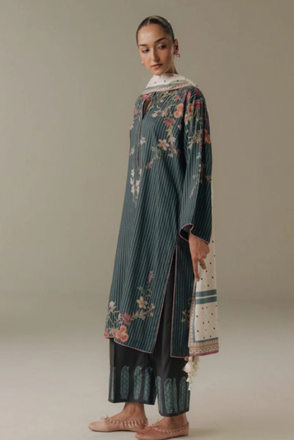 3 Piece Suit Stitched Printed Linen Drop Five Coco By Zara Shahjahan Amber Days-1B
