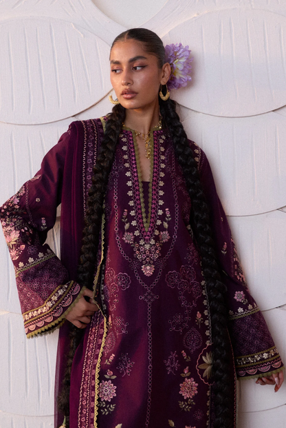 Zan by Hussain Rehar 3 Piece Suit Stitched Luxury Lawn Festive Collection'26-BANAFSH