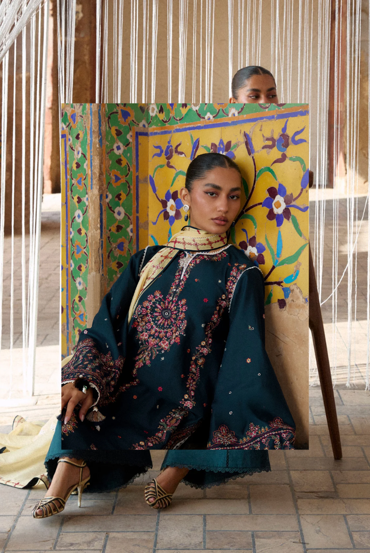 Zan by Hussain Rehar 3 Piece Suit Stitched Luxury Lawn Festive Collection'26-CINKO