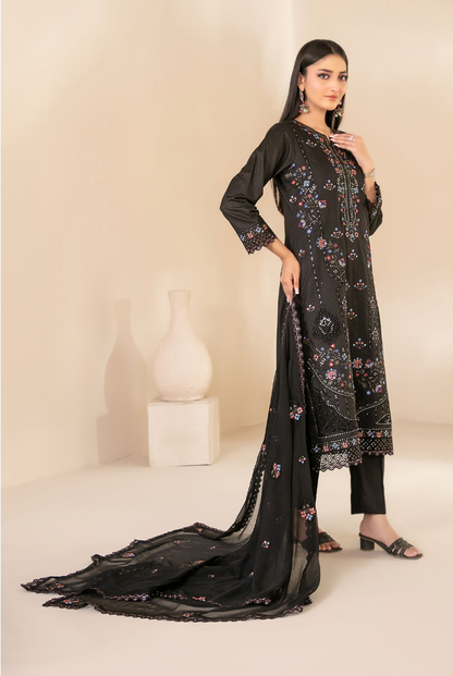 Tawakkal Fabrics Selma Fancy Embroidered Chamki Lawn 3 Piece Stitched Suit"26-D-3267
