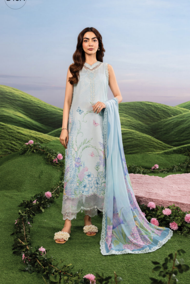 Maria B M-BASICS Summer Stitched Embroidered Lawn 3 Piece Suit-MB26-D10A