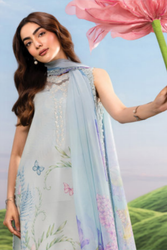 Maria B M-BASICS Summer Stitched Embroidered Lawn 3 Piece Suit-MB26-D10A