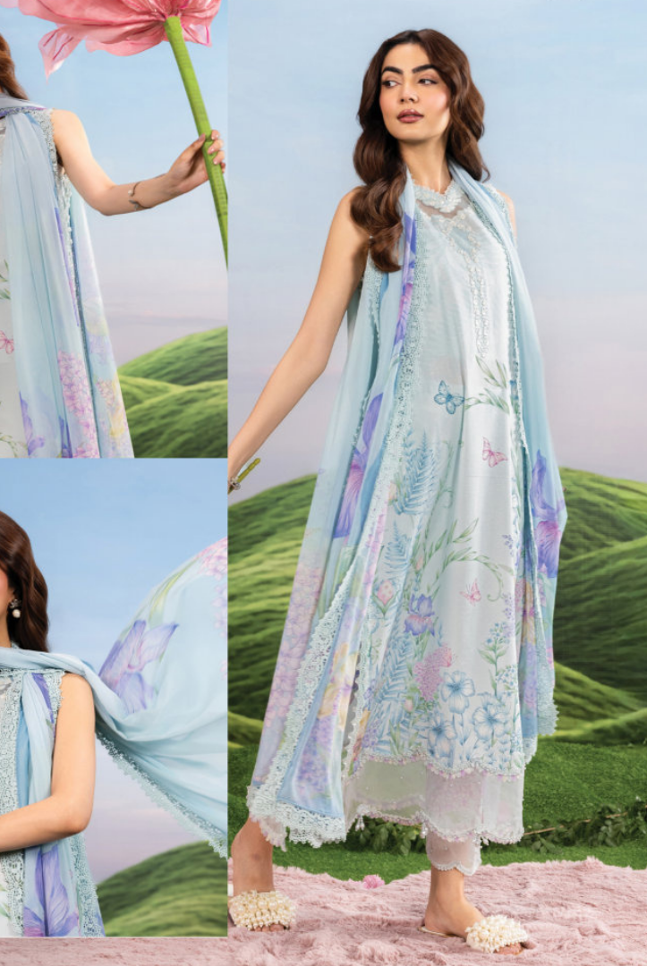 Maria B M-BASICS Summer Stitched Embroidered Lawn 3 Piece Suit-MB26-D10A