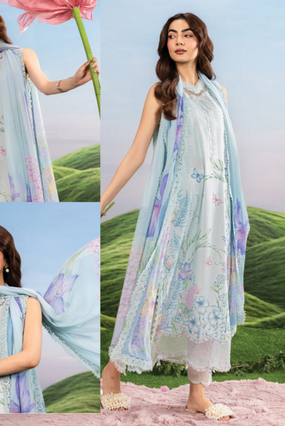 Maria B M-BASICS Summer Stitched Embroidered Lawn 3 Piece Suit-MB26-D10A