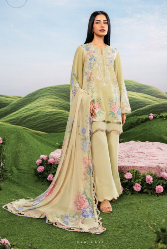 Maria B M-BASICS Summer Stitched Embroidered Lawn 3 Piece Suit-MB26-D11A