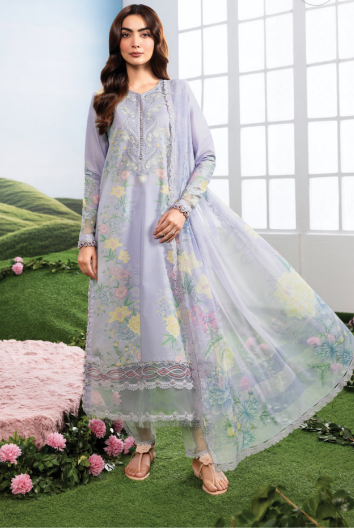 Maria B M-BASICS Summer Stitched Embroidered Lawn 3 Piece Suit-MB26-D11B