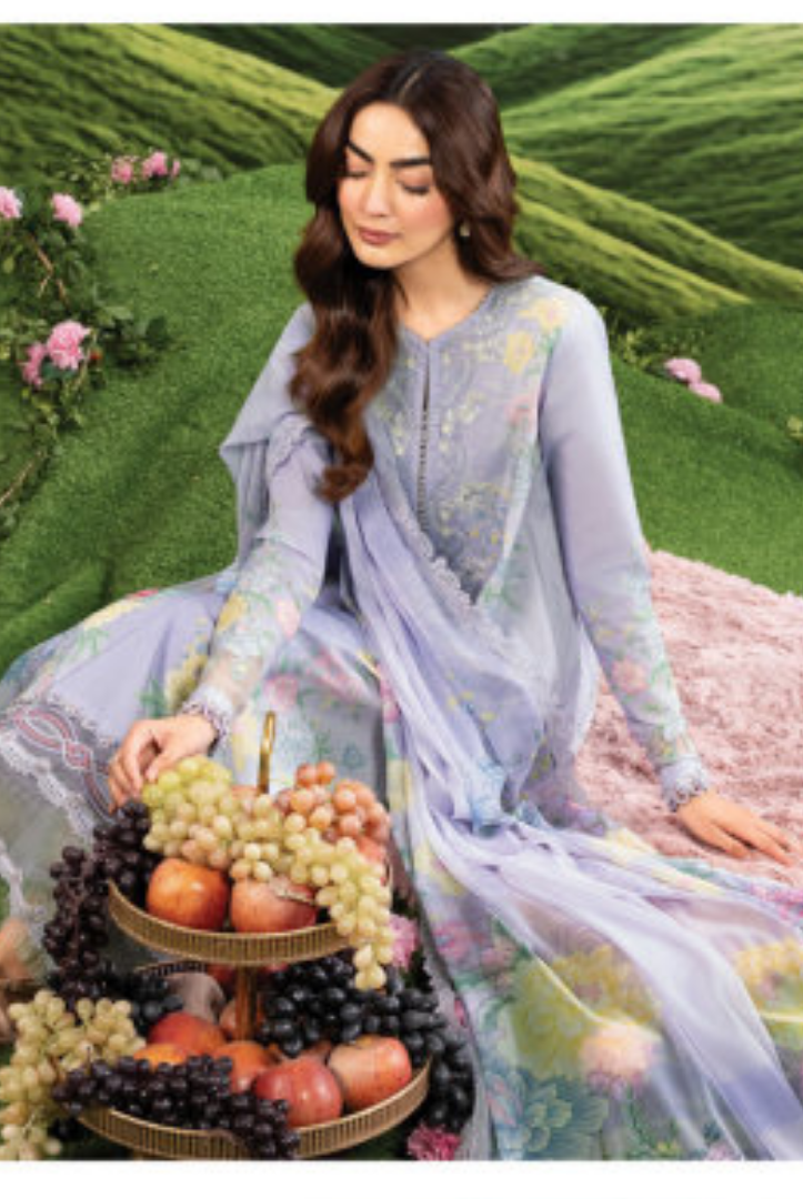 Maria B M-BASICS Summer Stitched Embroidered Lawn 3 Piece Suit-MB26-D11B