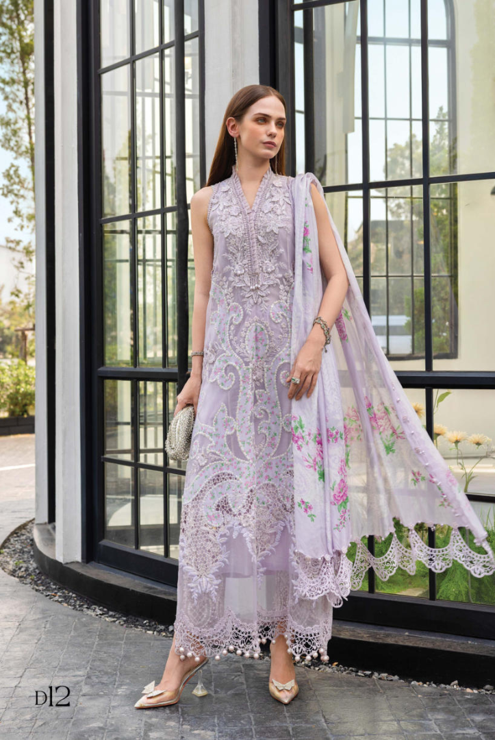 Maria B 3 Piece Stitched Embroidered Lawn Suit MB26-D12
