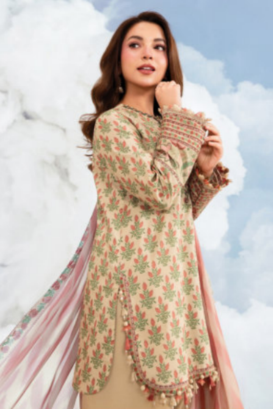 Maria B M-BASICS Summer Stitched Embroidered Lawn 3 Piece Suit-MB26-D12A