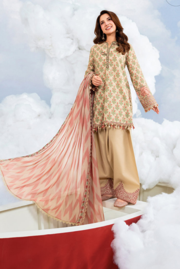 Maria B M-BASICS Summer Stitched Embroidered Lawn 3 Piece Suit-MB26-D12A