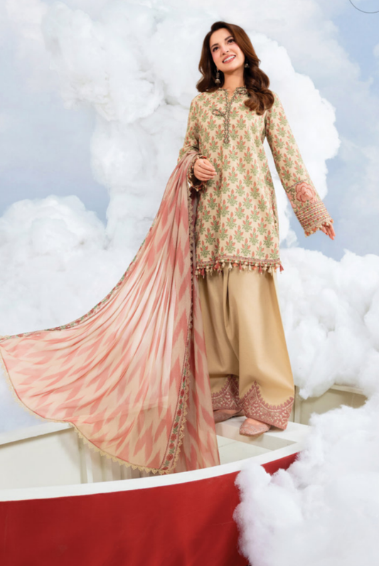 Maria B M-BASICS Summer Stitched Embroidered Lawn 3 Piece Suit-MB26-D12A
