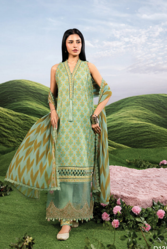 Maria B M-BASICS Summer Stitched Embroidered Lawn 3 Piece Suit-MB26-D12B