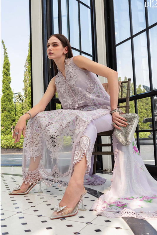 Maria B 3 Piece Stitched Embroidered Lawn Suit MB26-D12