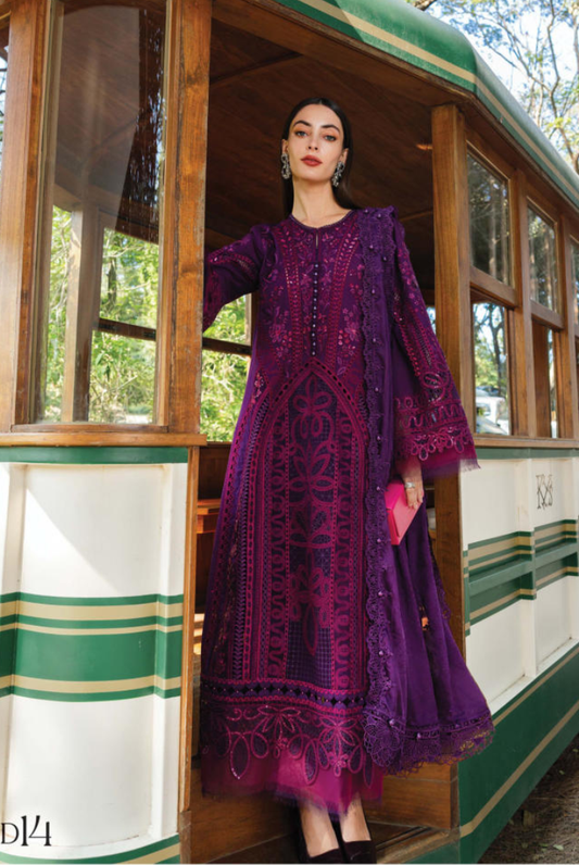Maria B 3 Piece Stitched Embroidered Lawn Suit MB26-D14