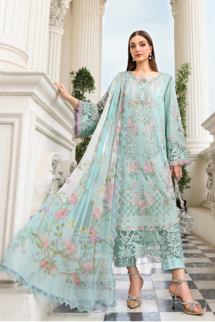 Maria B 3 Piece Stitched Embroidered Lawn Suit MB26-D15