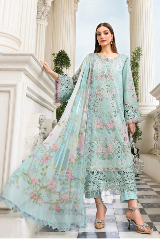 Maria B 3 Piece Stitched Embroidered Lawn Suit MB26-D15