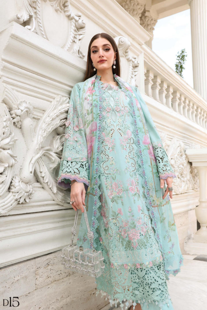 Maria B 3 Piece Stitched Embroidered Lawn Suit MB26-D15