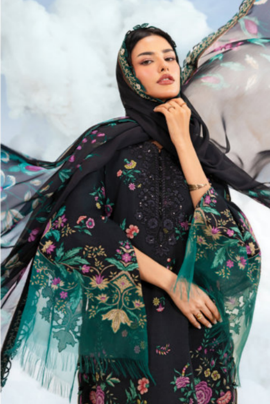 Maria B M-BASICS Summer Stitched Embroidered Lawn 3 Piece Suit-MB26-D1B