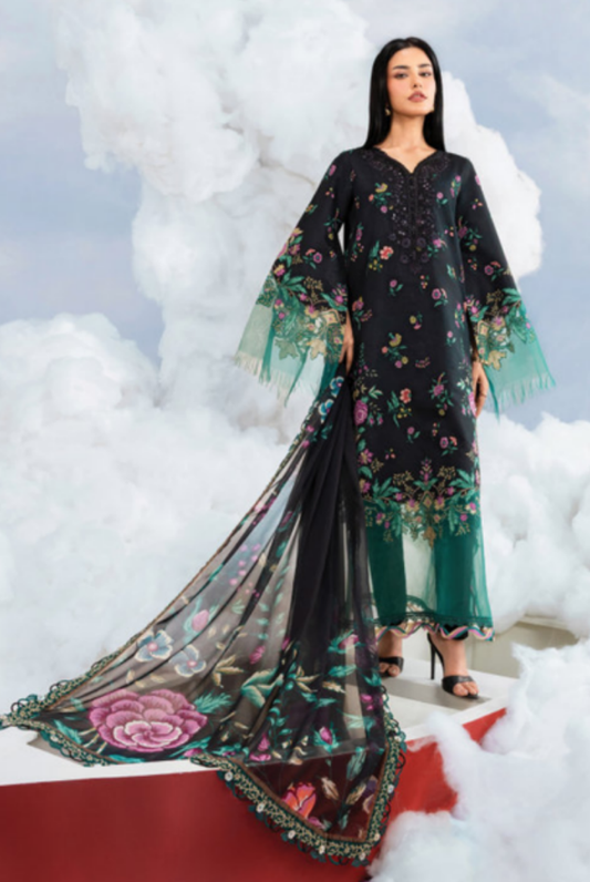 Maria B M-BASICS Summer Stitched Embroidered Lawn 3 Piece Suit-MB26-D1B