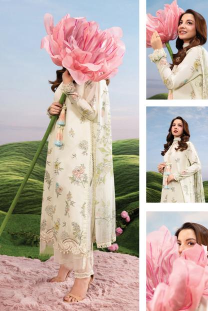 Maria B M-BASICS Summer Stitched Embroidered Lawn 3 Piece Suit-MB26-D2A