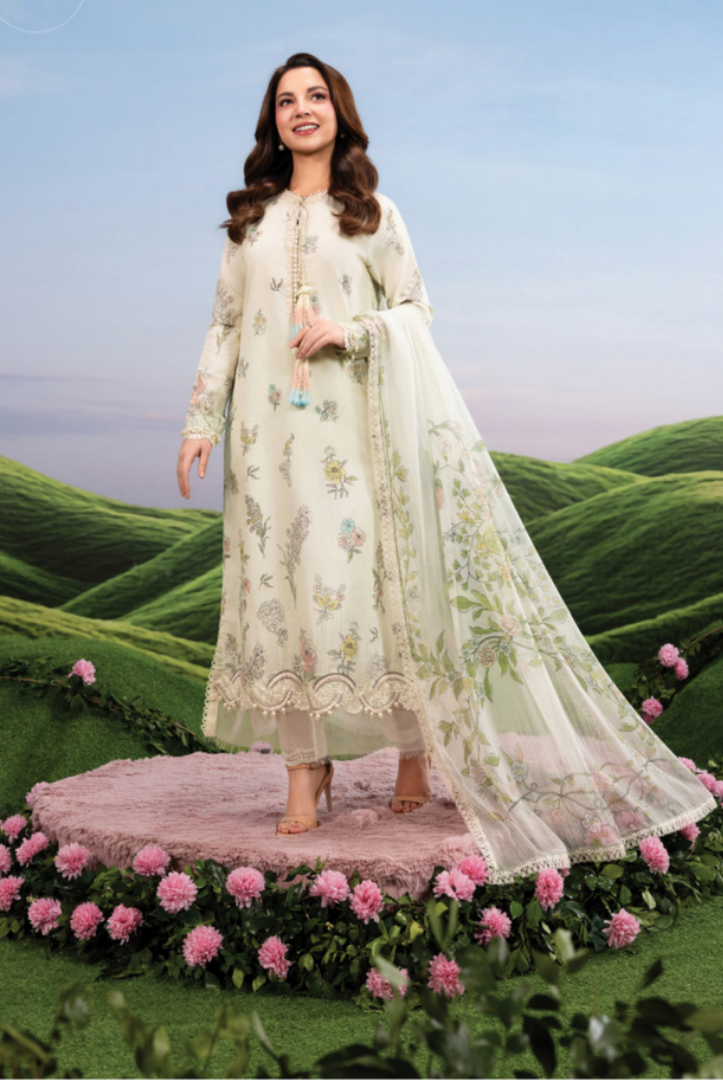 Maria B M-BASICS Summer Stitched Embroidered Lawn 3 Piece Suit-MB26-D2A