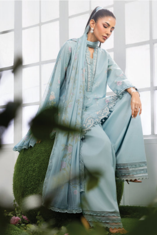 Maria B M-BASICS Summer Stitched Embroidered Lawn 3 Piece Suit-MB26-D2B