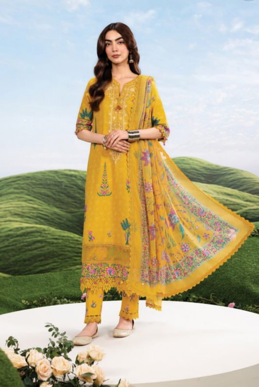 Maria B M-BASICS Summer Stitched Embroidered Lawn 3 Piece Suit-MB26-D3A