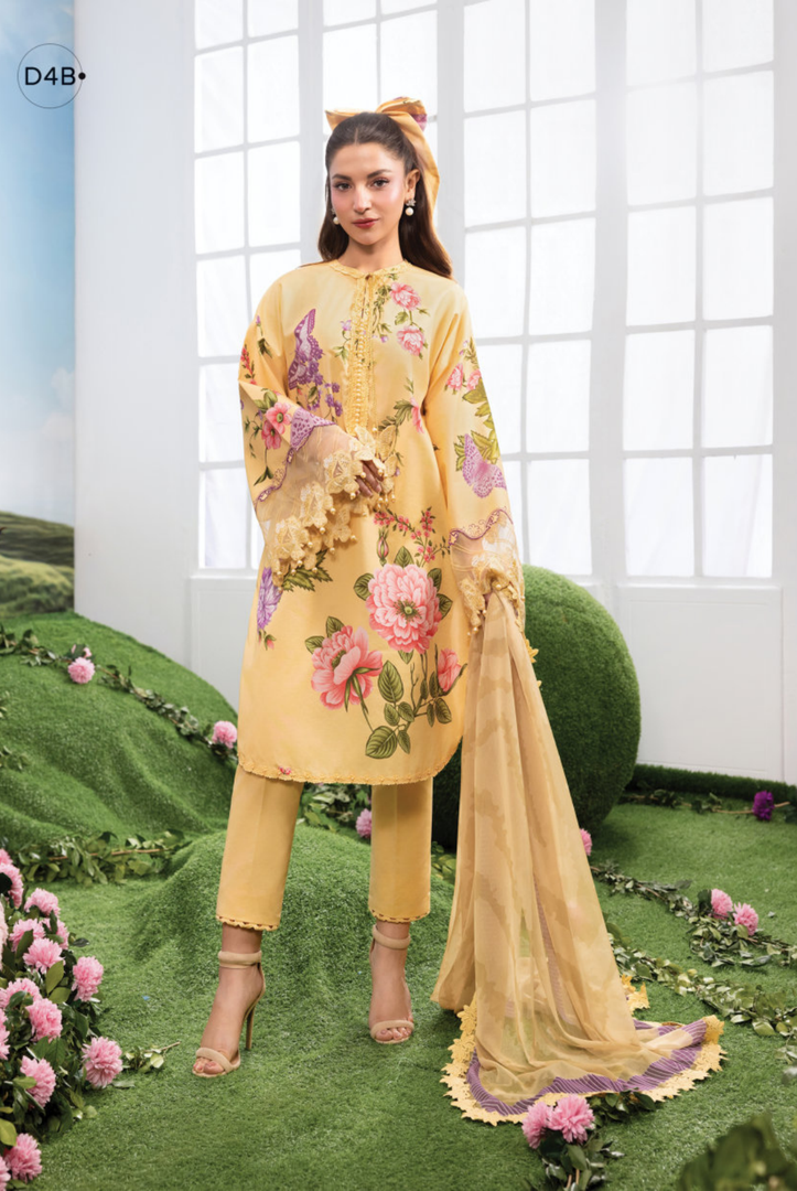 Maria B M-BASICS Summer Stitched Embroidered Lawn 3 Piece Suit-MB26-D4B