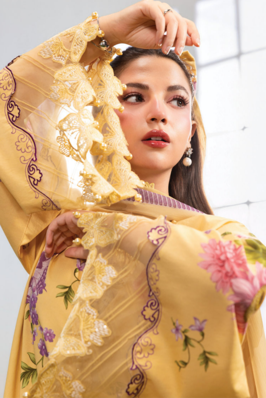 Maria B M-BASICS Summer Stitched Embroidered Lawn 3 Piece Suit-MB26-D4B