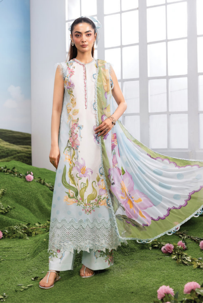 Maria B M-BASICS Summer Stitched Embroidered Lawn 3 Piece Suit-MB26-D5A