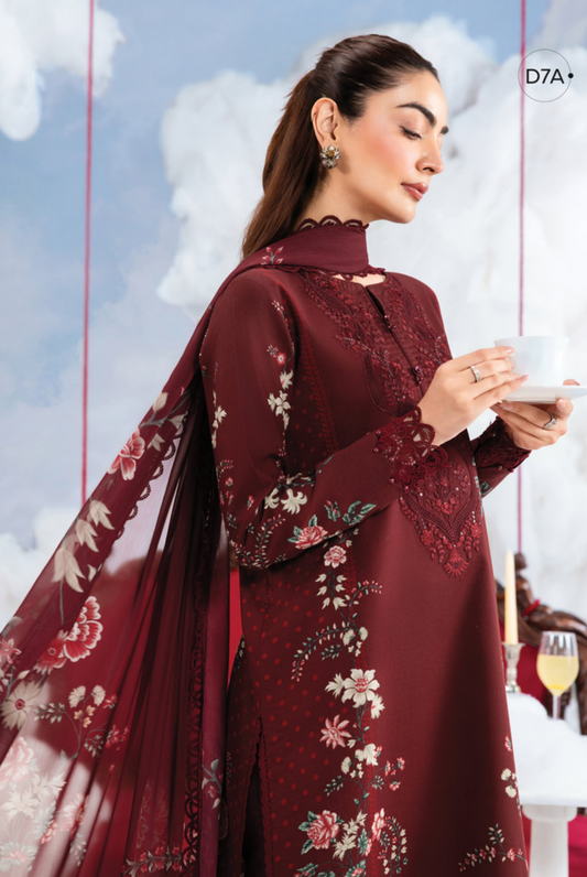 Maria B M-BASICS Summer Stitched Embroidered Lawn 3 Piece Suit-MB26-D7A
