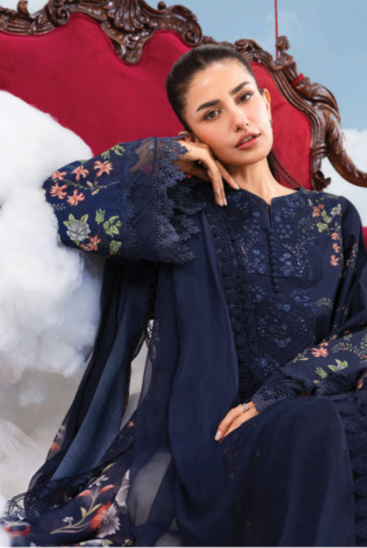 Maria B M-BASICS Summer Stitched Embroidered Lawn 3 Piece Suit-MB26-D7B