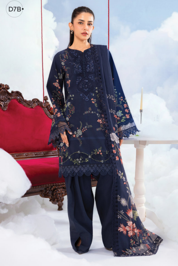 Maria B M-BASICS Summer Stitched Embroidered Lawn 3 Piece Suit-MB26-D7B