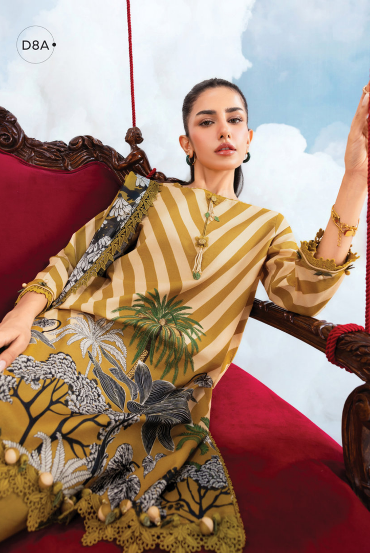 Maria B M-BASICS Summer Stitched Embroidered Lawn 3 Piece Suit-MB26-D8A