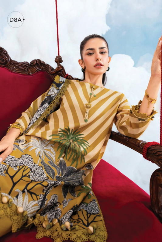 Maria B M-BASICS Summer Stitched Embroidered Lawn 3 Piece Suit-MB26-D8A