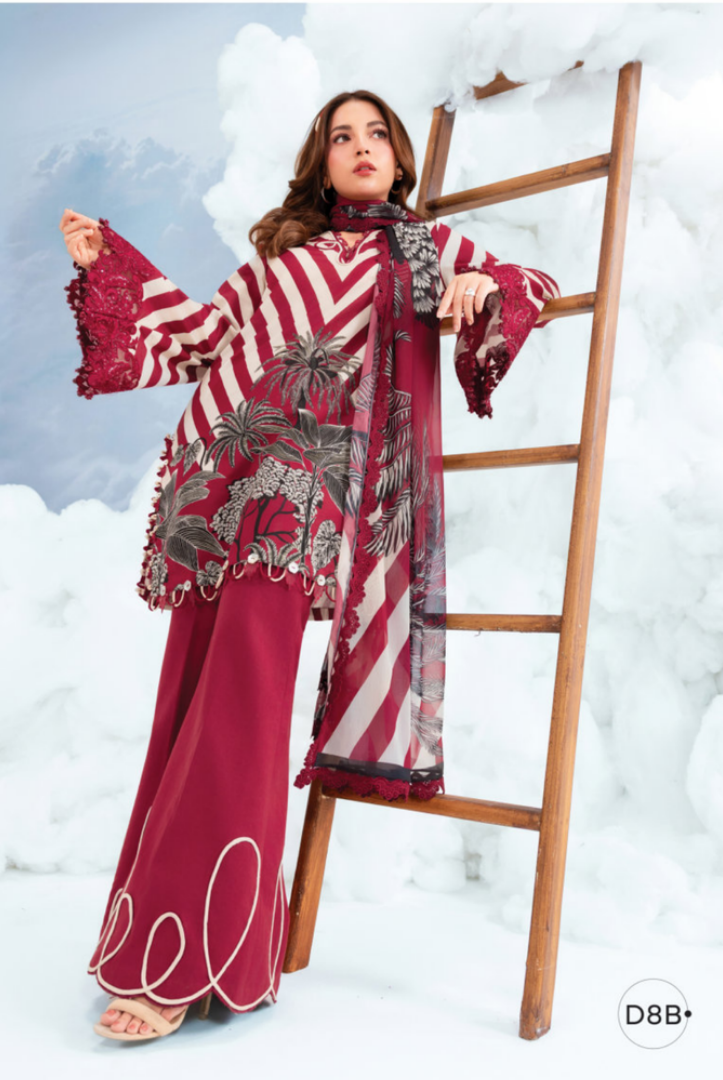 Maria B M-BASICS Summer Stitched Embroidered Lawn 3 Piece Suit-MB26-D8B