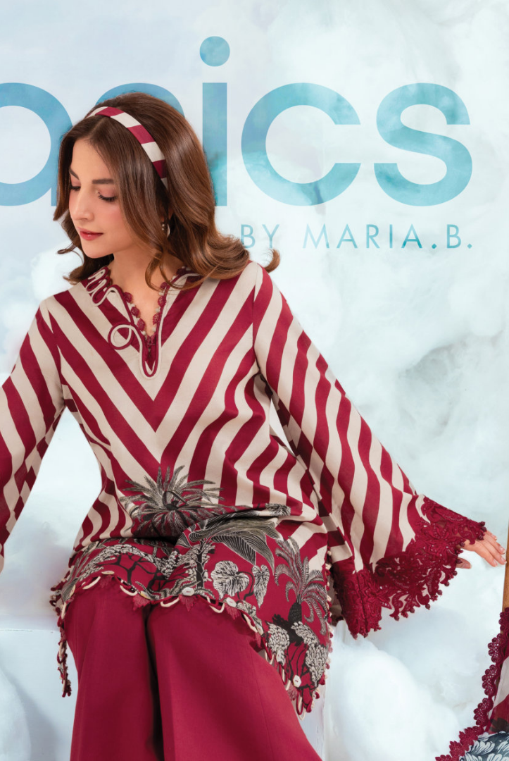Maria B M-BASICS Summer Stitched Embroidered Lawn 3 Piece Suit-MB26-D8B