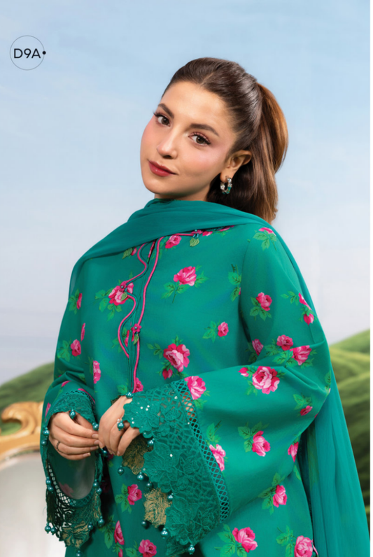Maria B M-BASICS Summer Stitched Embroidered Lawn 3 Piece Suit-MB26-D9A