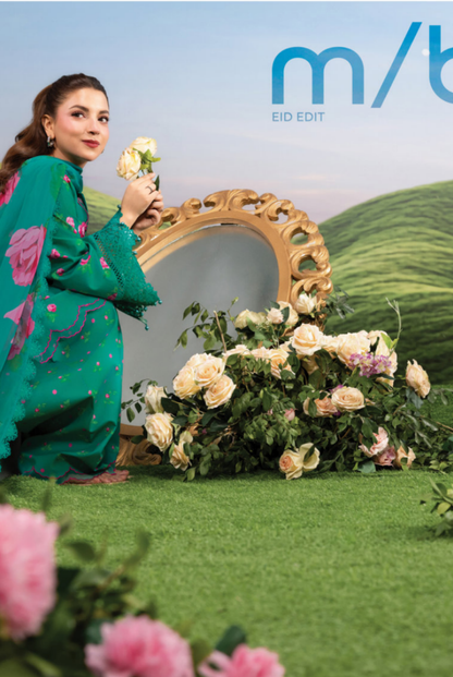 Maria B M-BASICS Summer Stitched Embroidered Lawn 3 Piece Suit-MB26-D9A