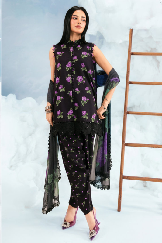 Maria B M-BASICS Summer Stitched Embroidered Lawn 3 Piece Suit-MB26-D9B