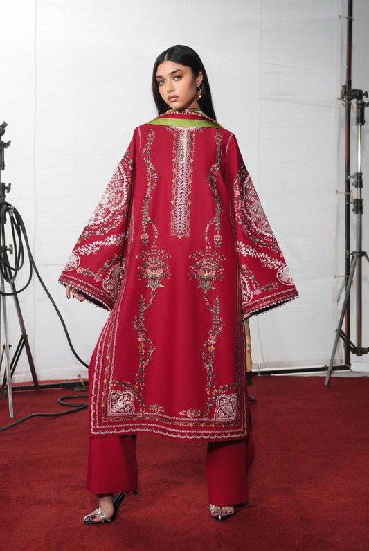Hussain Rehar Jugnu – Stitched 3 Piece Embroidered Chiffon Suit-DIRYAZ