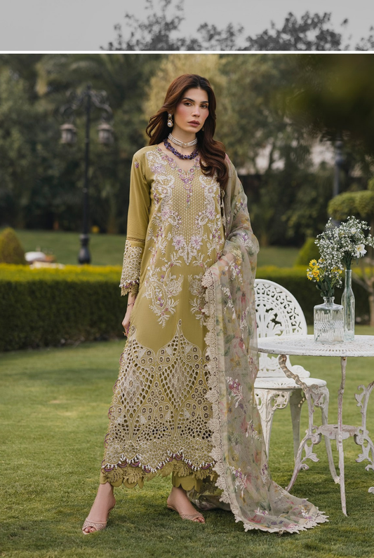 3 Piece Suit Stitched Embroidered Lawn BY Eshaisha Eid Special 2026 EA-LL-5571