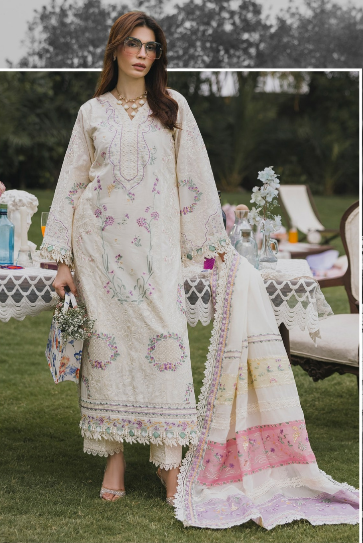 3 Piece Suit Stitched Embroidered Lawn BY Eshaisha Eid Special 2026 EA-LL-5574