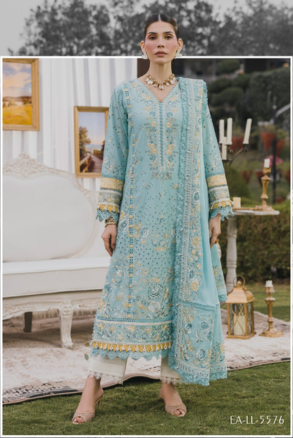 3 Piece Suit Stitched Embroidered Lawn BY Eshaisha Eid Special 2026 EA-LL-5576