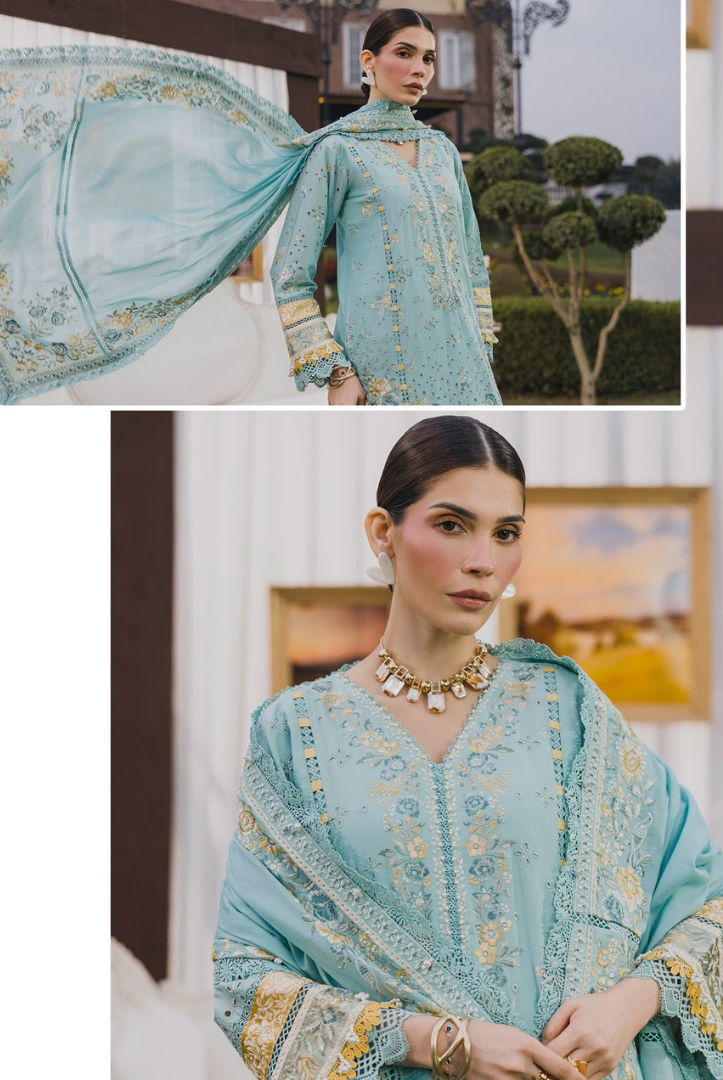 3 Piece Suit Stitched Embroidered Lawn BY Eshaisha Eid Special 2026 EA-LL-5576