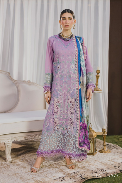 3 Piece Suit Stitched Embroidered Lawn BY Eshaisha Eid Special 2026 EA-LL-5577