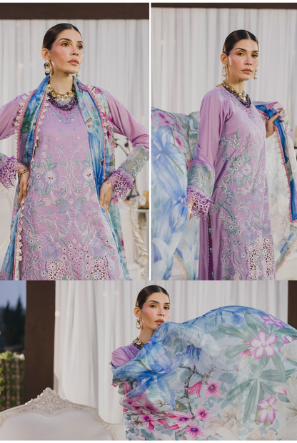 3 Piece Suit Stitched Embroidered Lawn BY Eshaisha Eid Special 2026 EA-LL-5577