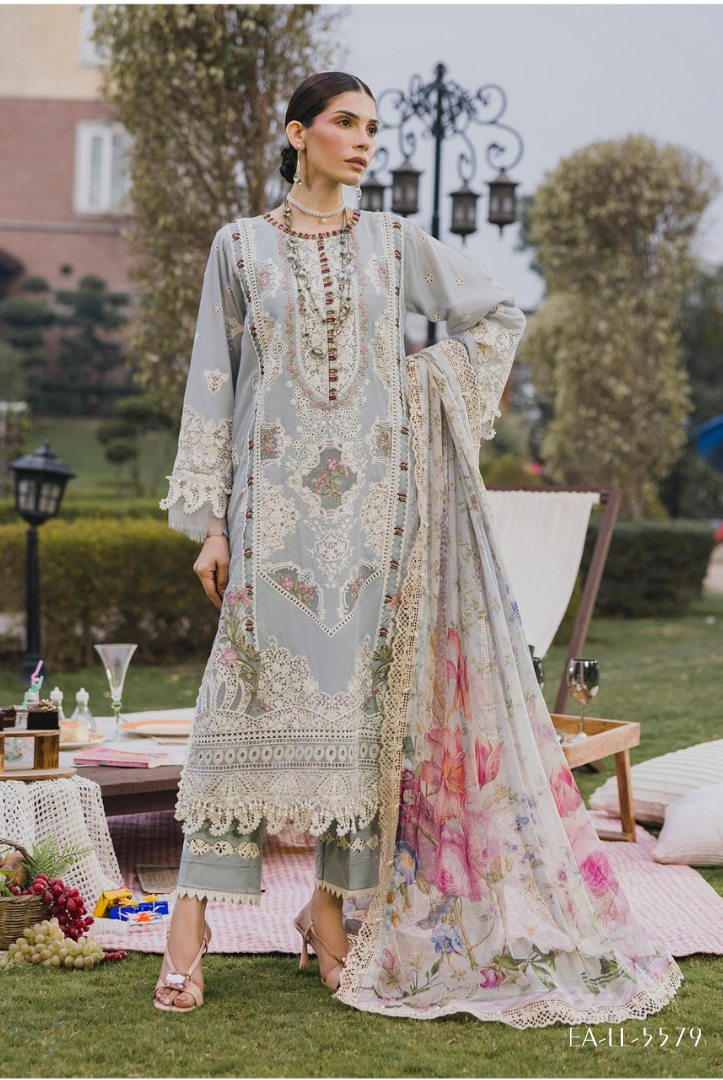 3 Piece Suit Stitched Embroidered Lawn BY Eshaisha Eid Special 2026 EA-LL-5579