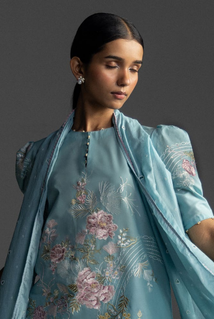 3 Piece Suit Stitched Embroidered Lawn Coco By Zara Shahjahan Lawn’26 EVIA-9B