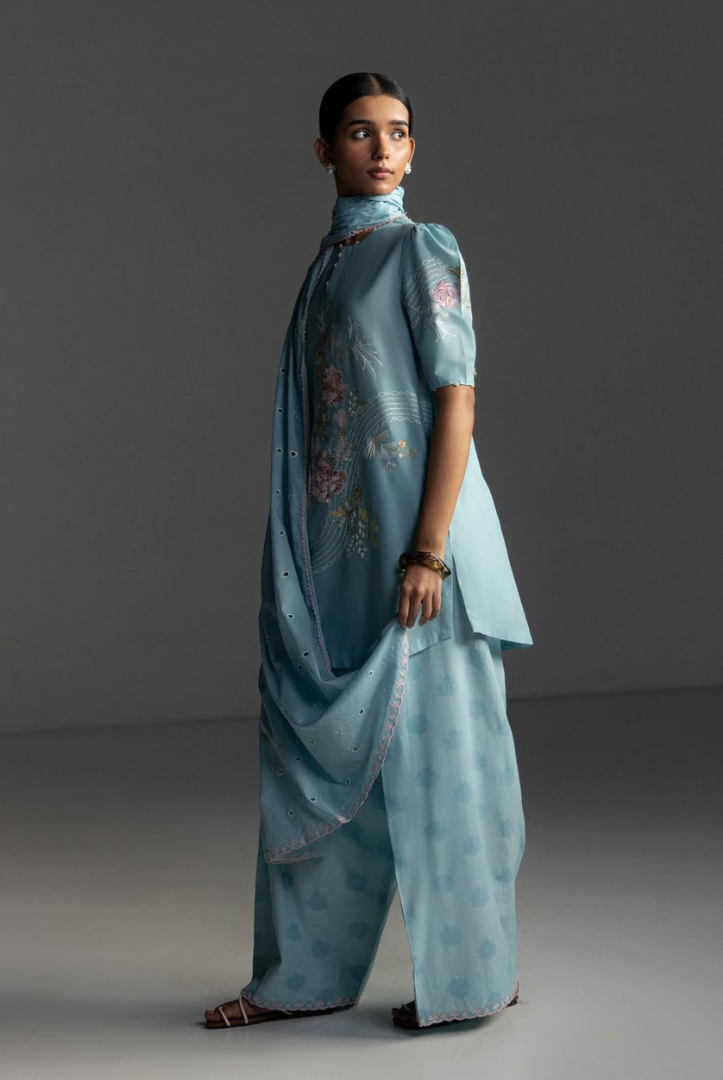 3 Piece Suit Stitched Embroidered Lawn Coco By Zara Shahjahan Lawn’26 EVIA-9B